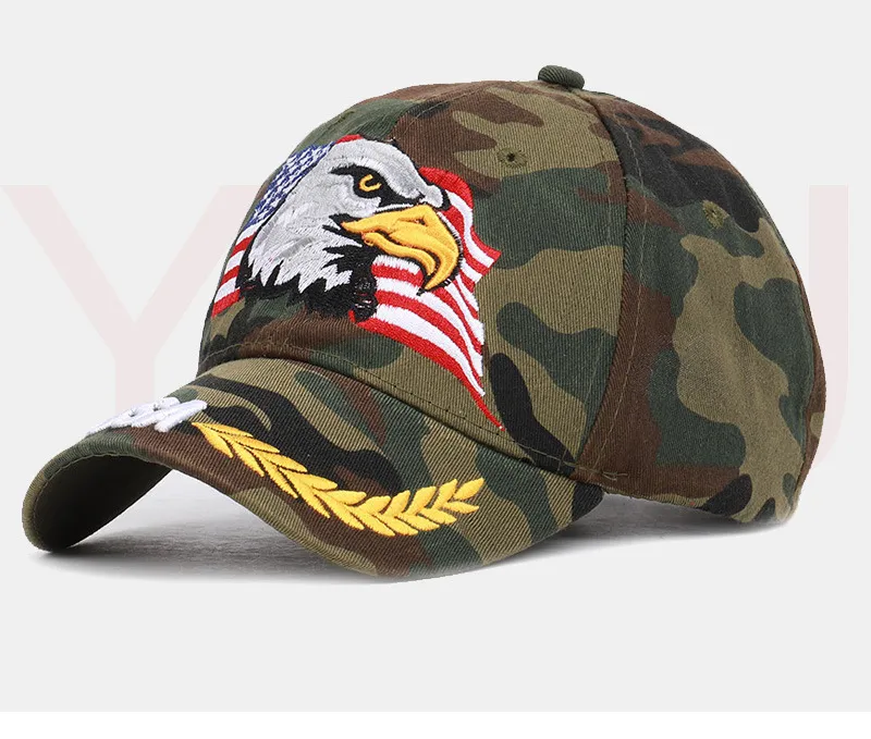 Cap Dad bandeira americana boné de beisebol New homens famosos Águia Bordado Snapback Hat óssea Masculino Verão Carta Casual US Tactical Exército Hip Hop