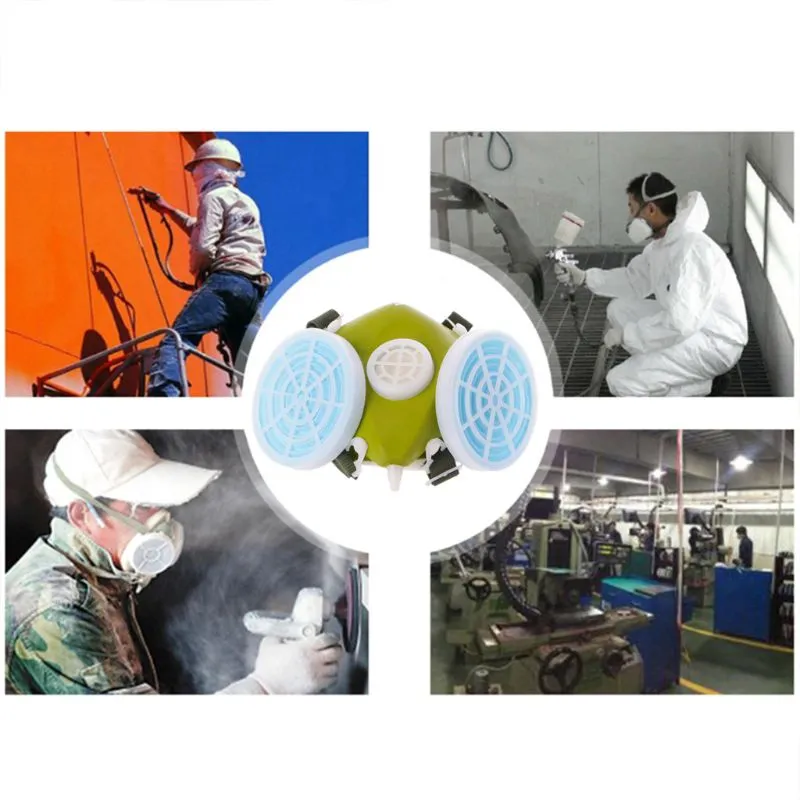 Cartuchos duplos máscara respiratória gás industrial tinta spray antipoeira 267v