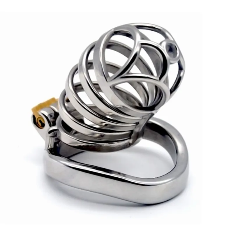 2019 Najnowszy styl Mężczyzna Chastity Cage Ze Stali Nierdzewnej Mężczyzna Chastity Urządzenie Sex Zabawki Dla Mężczyzn Bondage Penis Lock Ring Sex Produkty G7-1-257A