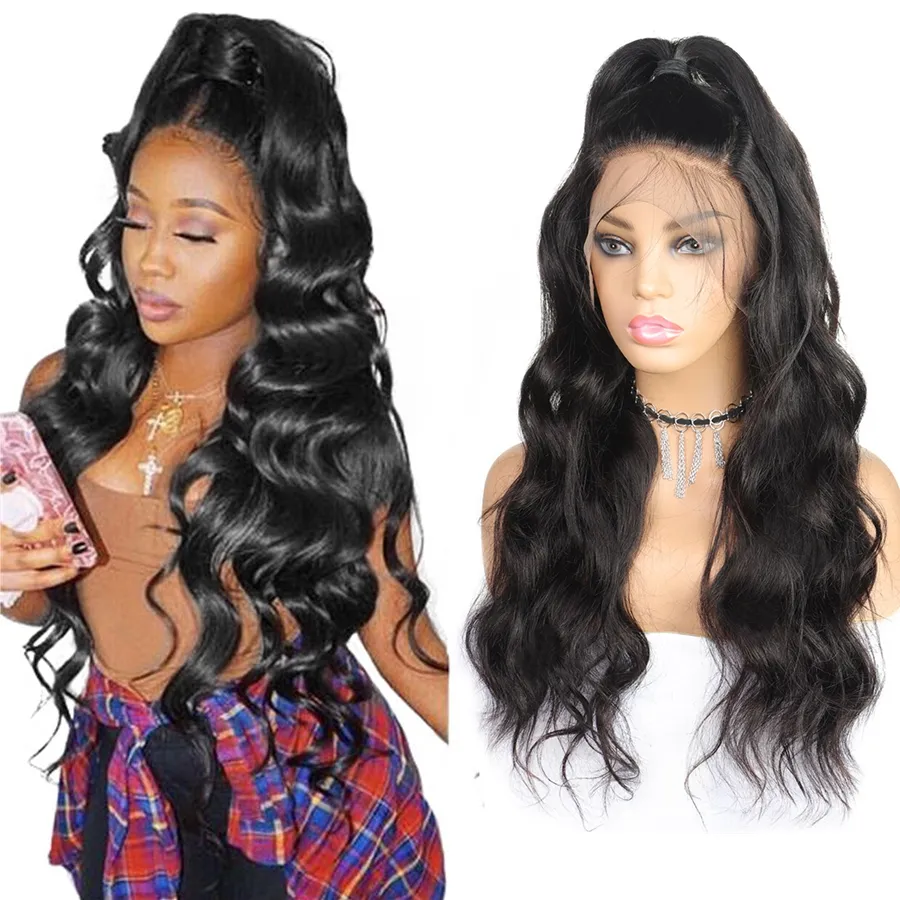 Ishow 360 Frontal Wig 10A Body Straight Water Cabelo Humano Lace Front Perucas Brasileira Peruvian Loose Deep Curly Para Mulheres Todas as Idades Cor Natural