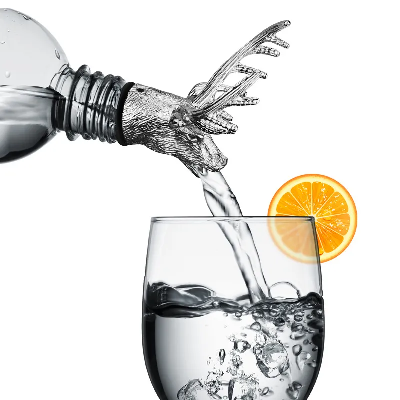 Creative Zinc Alloy Christmas Deer Wine Bottle Plug Wine Pourer