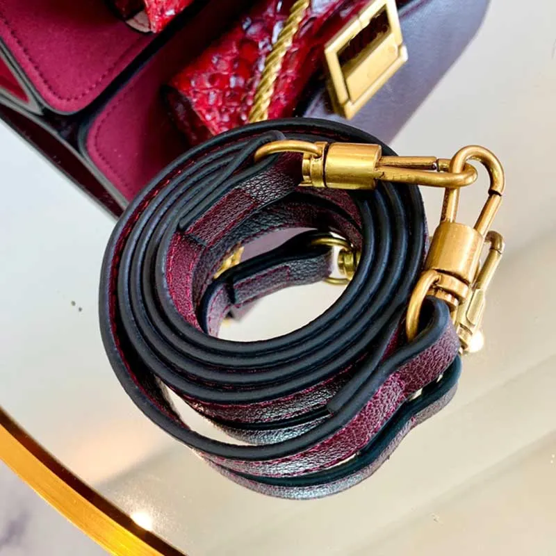 High Quality Women Wallet Genuine Leather Chain Bag Lady Oblique Shoulder Bag Crossbody Handbag Purse 