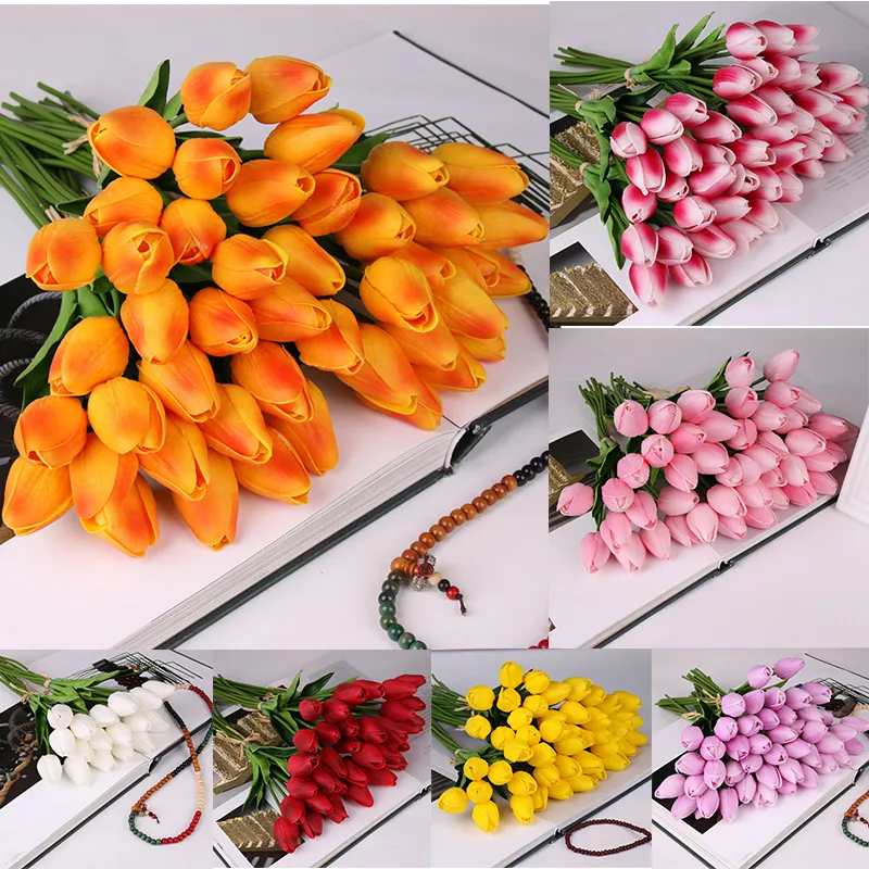 Beauty Real Touch Flowers Latex Tulips Flower Artificial Bouquet Fake