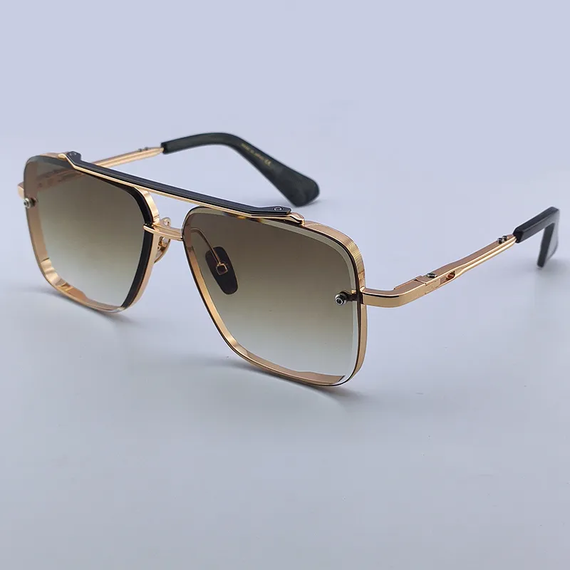 Männer berühmte Markendesigner Sonnenbrille Mode Luxus Gold Vintage Retro Frame Square Metal Form Frauen Mann Randless klassische Sonnenbrille Brille UV Objektiv Orginal Box 121