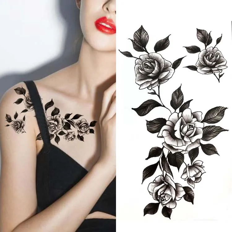 16 Tatuagens Femininas Temporária Para Mãos Removível 21x14cm - BZ-118