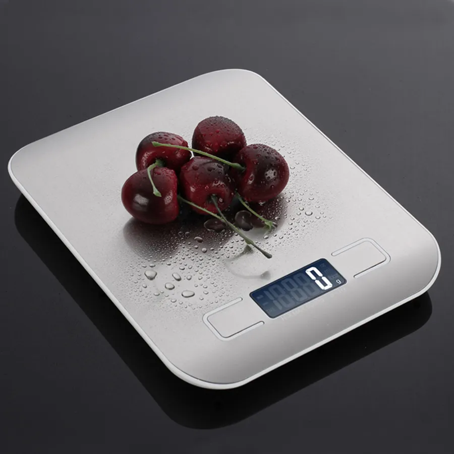 Balance numérique de cuisine domestique 5Kg/10kg 1g outil de pesage électronique en acier inoxydable balances de poids de banc électroniques