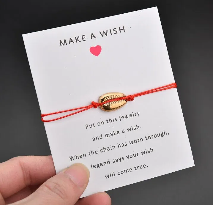 العصرية لاكي سلسلة الأحمر شل السحر أساور للنساء رجال بسيط للأطفال تصميم الرغبات أساور أفضل هدية عيد ميلاد