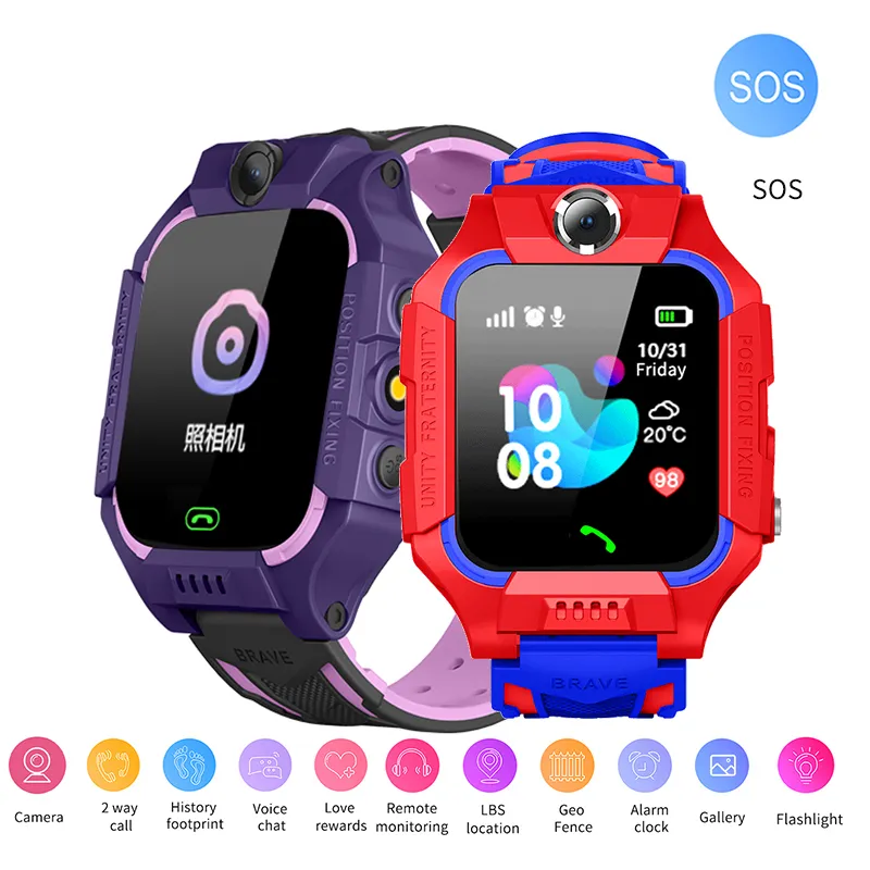 Q19 أطفال ساعة ذكية LBS الموقع ماء smartwatch الاطفال الطفل ووتش Q88 الأطفال sos الكاميرا اتجاهين دعوة صوت مكافحة المفقودة