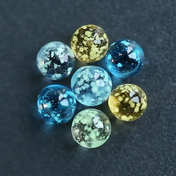 6mm Vidro Terp Pérolas Inserir Talão Luminoso Brilhando Em Azul Escuro Laranja Clara Para Flat Top Bong Unhas de Quartzo Oil Rig