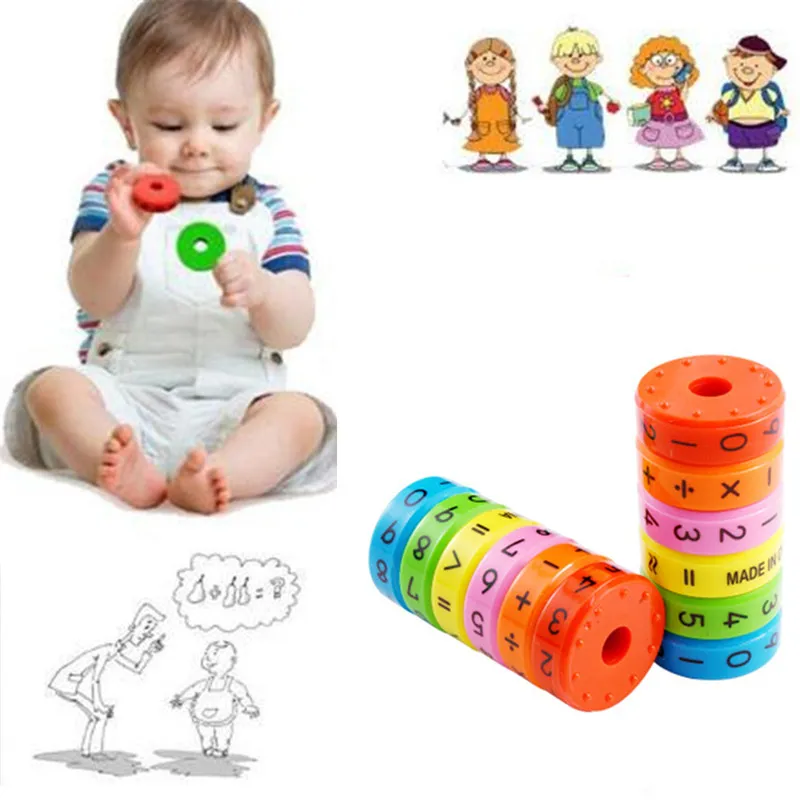 Children Magnetic Math Cylinder magic axis magnetic mathematics number intelligence arithmetic learning kit puzzle Kids Toy Gift