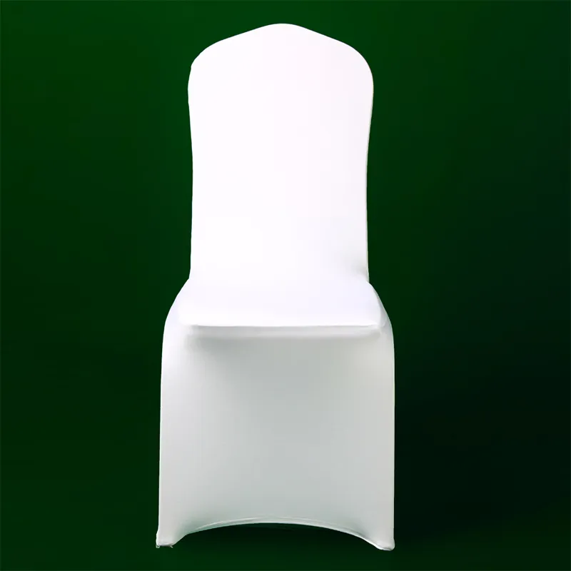 50PCS White Lycra Chair Cover Christmas Party Cheap Spandex Chair Covers Wedding Celebration Ceremony Elastic Seat Cover 2018