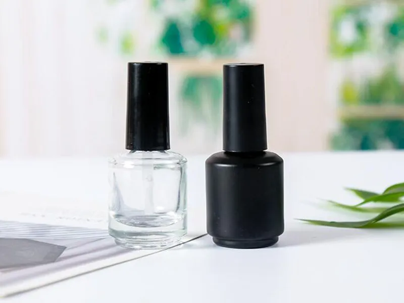 15ml nagellack gel tom flaska nagellack flaska svart ogenomskinlig nagellack gelflaska