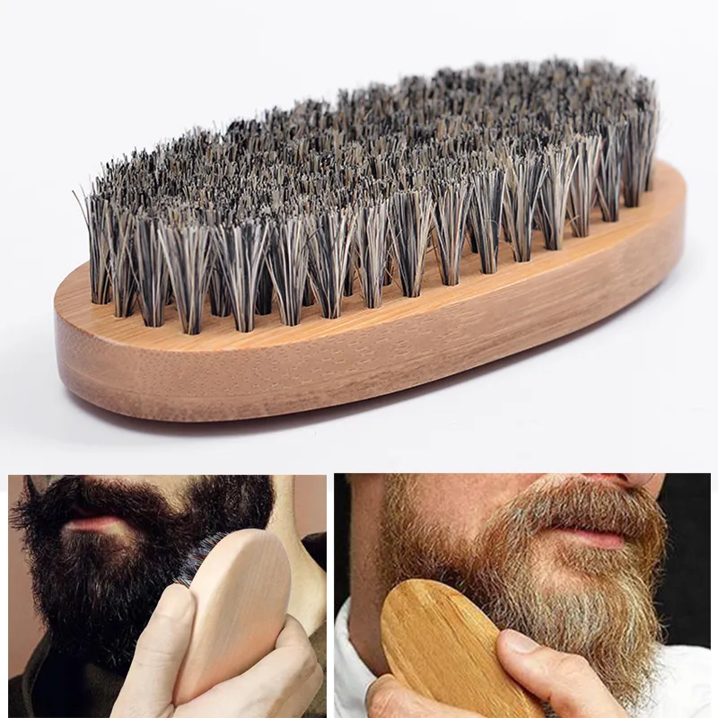 Beard Bro Shaping Beard Brush Sexig Man Gentleman Beard Trim Mall Grooming Shaving Comb Styling Tool Wild Boar Bristles DBC VT0668