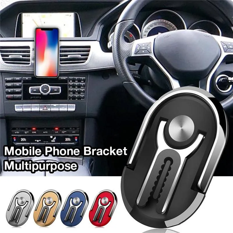 500st Car Mount Air Vent Grip 2 i 1 Mobiltelefonhållare 360 ​​graders rotationsstativ Roterande magnetisk fingerring telefonhållare fäste