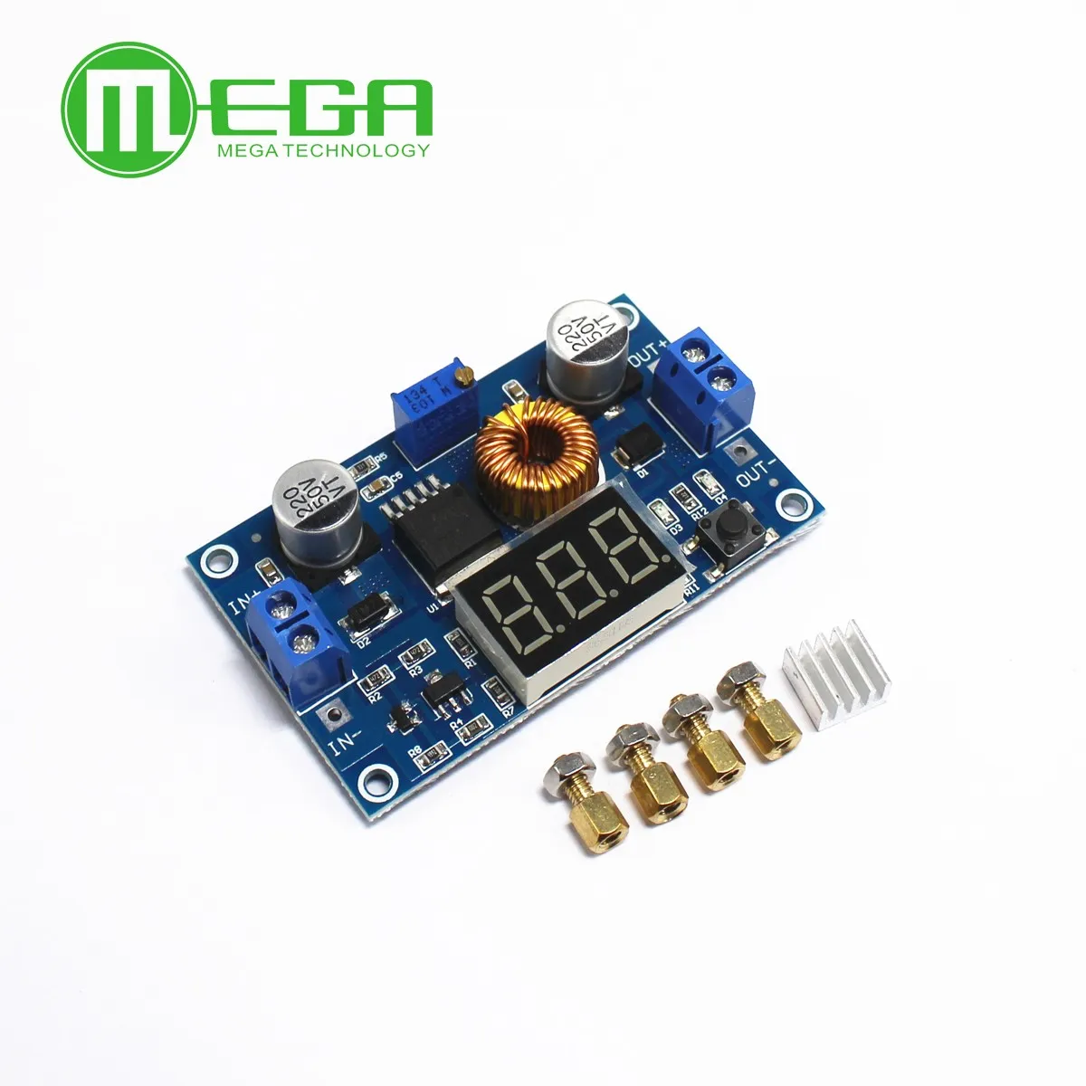 Freeshipping M10 XL4015 5A High power 75W DC-DC adjustable step-down module+LED Voltmeter Power supply module