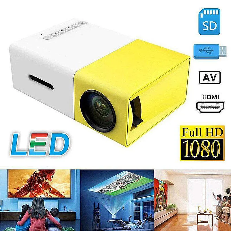 YG300 YG-300 Mini LCD LED Projetor 400-600LM 1080 p 3.5mm de Áudio e Vídeo 320 x 240 Pixel Melhor Home Proyector