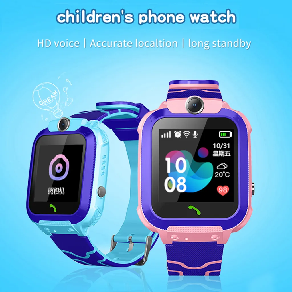 Q12B Barnens Smart Watch Android Insert Card 2G Vattentät Remote GPS Locator Camera Call Anti-Lost Smart Wristband för barn