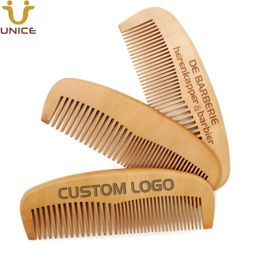 MOQ 50 шт. OEM пользовательских логотипа тонкие грубые зубы деревянные волосы Combs индивидуальные двойные действия деревянные бороды для мужчин женщин
