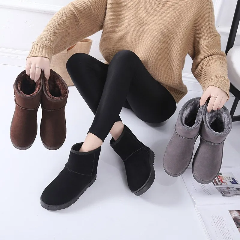 Heißer Verkauf-Schneestiefel Frau 2019 Winter Frauen Ankle Boot Koreanische Mode Plus Größe Nicht-slip Flache Booties Halten Warme damen Schuhe Botas