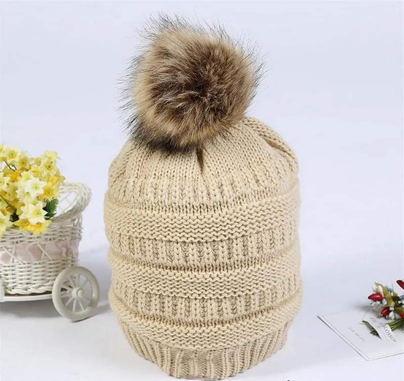 The Hat Depot Chunky Cable Knit Beanie With Pom Pom - Fleece Lined, Oversized Stretchy Winter Hat, Chenille Khaki - View #12