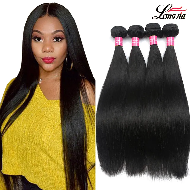 Grade 8A Malaysian Virgin human hair Products 100% Unprocessed Virgin Malaysian Straight Hair Natural Color #1B Free Shipping