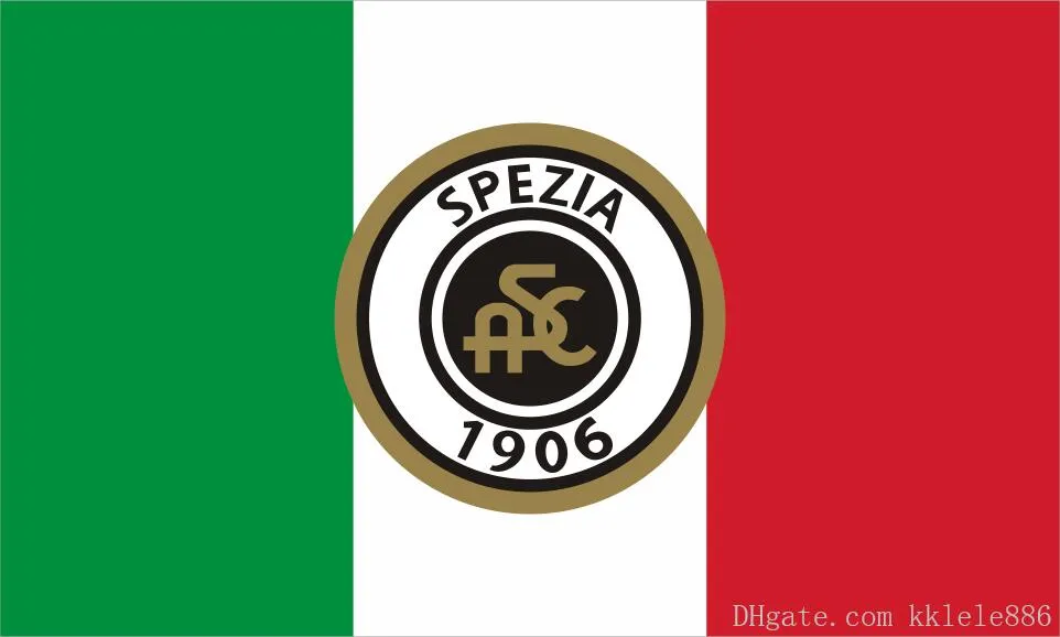 Bandiera dello Spezia Calcio FC Bandiera da 90 x 150 cm in poliestere Italia  Football Club