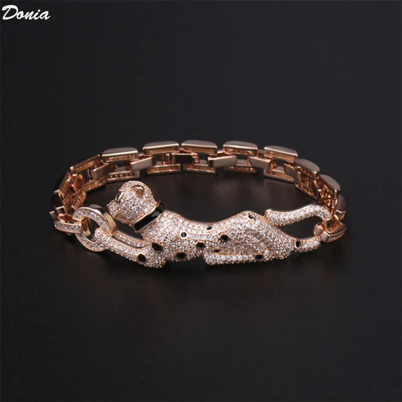 Donia joyería brazalete de lujo moda europea y americana clásico leopardo cobre micro-incrustaciones circón diseñador pulsera regalo