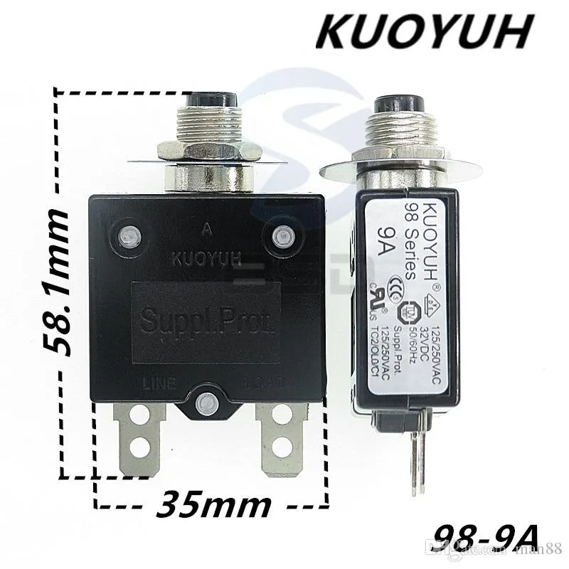 Circuit Breakers Taiwan KUOYUH 98 Series-9A Overcurrent Protector Overload Switch