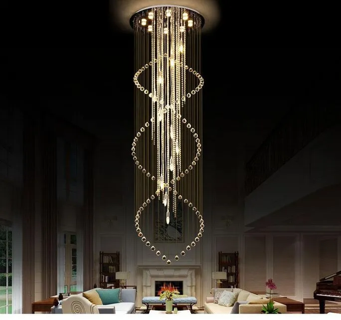 Tubor Lampadario di cristallo moderno di lusso Breve creativo K9 Scale Lampada a sospensione Hotel Progetto Apparecchi di illuminazione Lustre hanglamp Luce MYY