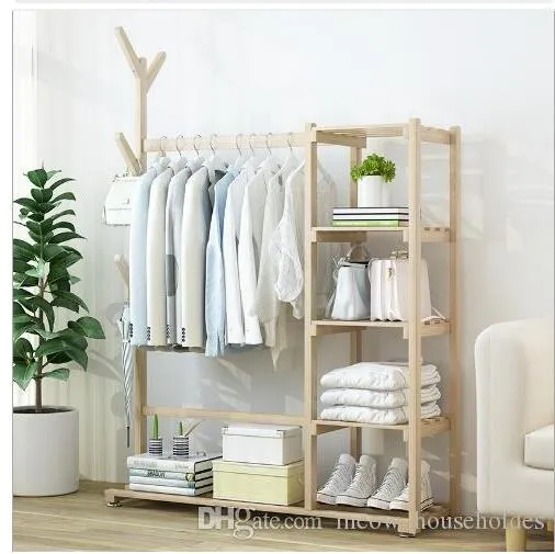 Porte-vêtements et chapeaux en bois, cintre en bois massif pour chambre à coucher, salon, gain de place pour les étagères de la maison