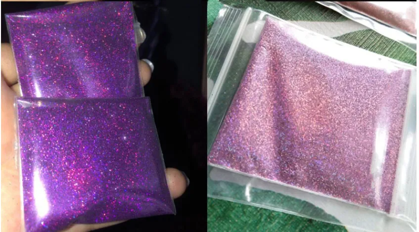 26 colori polvere di scintillio molografico brillante zucchero glitter per unghie polvere di vendita polvere di cromo per decorazioni di arte del chiodo 10 g / pacco M