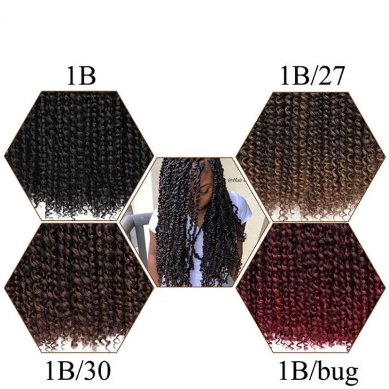 Watergolf Lente Twist Marley Haar Synthetisch Haak Vlechten Freetress Haar met Water Weave Krullend in Pre Twist 18 inch Vrije Tress Haar Bulks