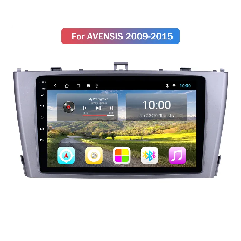 2G Ram Car GPS Multimedia Video Player Rádio para Toyota Avensis 2009 2010-2015 10,1 polegadas Android Wifi Head Bluetooth Unidade