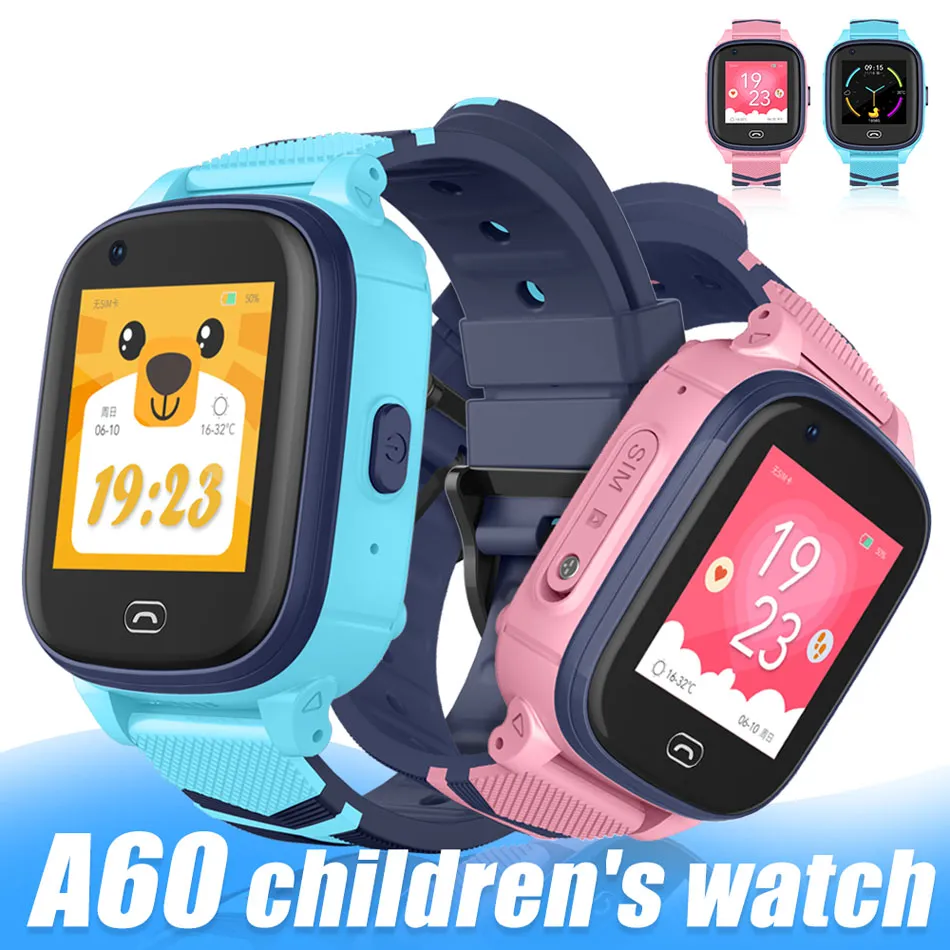 A60 niños relojes inteligentes WIFI Fitness pulsera reloj con GPS conectado IP67 impermeable 4G SIM móvil Smartwatch para niños