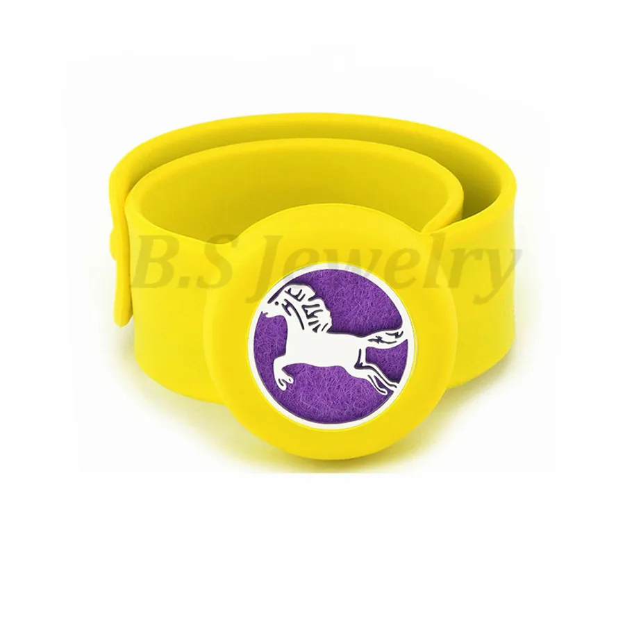horse Charm Bracelet Kid Jewelry Silicone Slap Bracelets Essential Oils Diffuser Wristband Anti-Mosquito Bracelets & Bangles For Kids