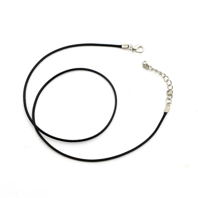 DIY Cheap Jewelry Stores Making: Black Leather Chain Necklace With Wax Rope  Wire, Lobster Clasp, And Collars 1.5mm Thickness, 45CM+5CM Length From  Yambags, $0.12