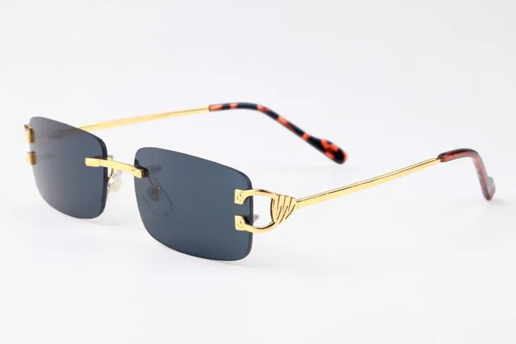 red fashion sport sunglasses for men unisex  horn glasses mens women rimless sun eyeglasses silver gold metal frame eyewear lunettes