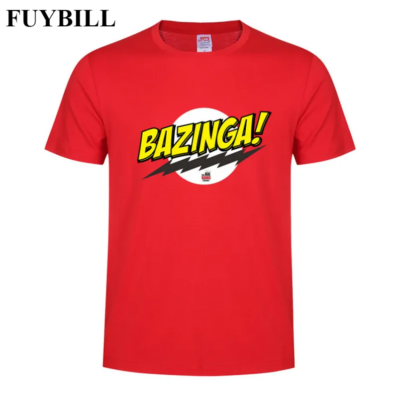 Fuybill Fashion New Style Bazinga Mäns T-shirt Sommar Kortärmad Big Bang Theory T-tröja Bomull Sheldon Men T-shirt Toppar Y19072201