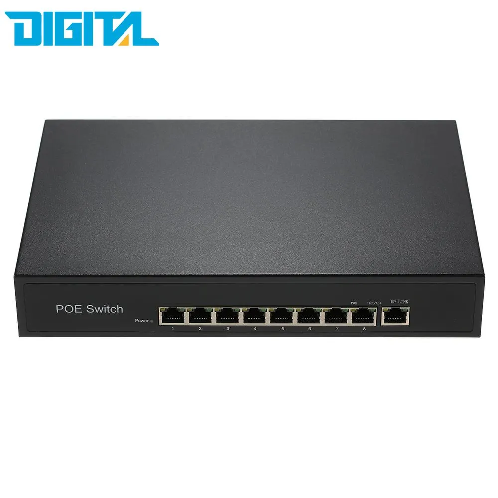 1+8 портов 100 Мбит / с PoE переключатель инжектор питания через Ethernet IEEE 802.3 af для камер AP VoIP встроенный адаптер питания переключатель