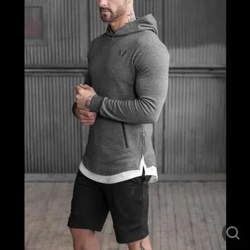 2019 new Fashion Men Hoodies Zipper Pocket Brand Casual Men Casual Jaskets Male Hody Zipper fork Hem Sweatshirts