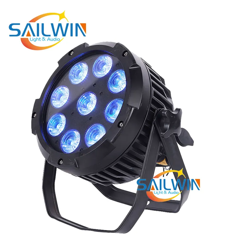 IP65 Açık Su geçirmez Pil Enerjili 9x18w LED'i UPLIGHT Sahne Par Işıklar 6in1 par ışık RGBWAUV led