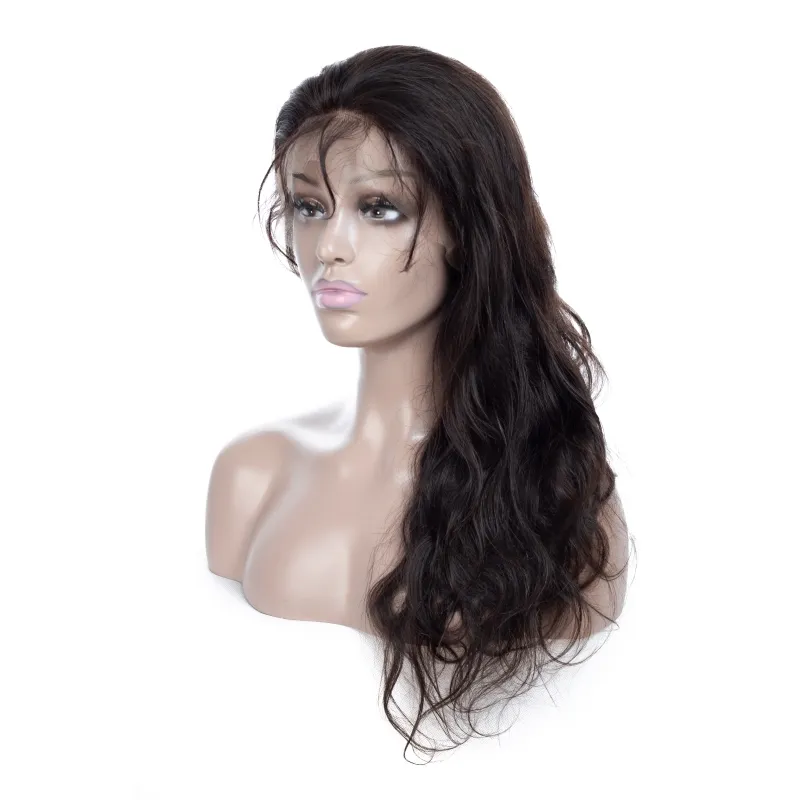 Braziliaans maagdelijk haar onbewerkte menselijk haarvrije deel kanten voor pruik bodygolf 10-32 inch pruiken natuurlijke kleur