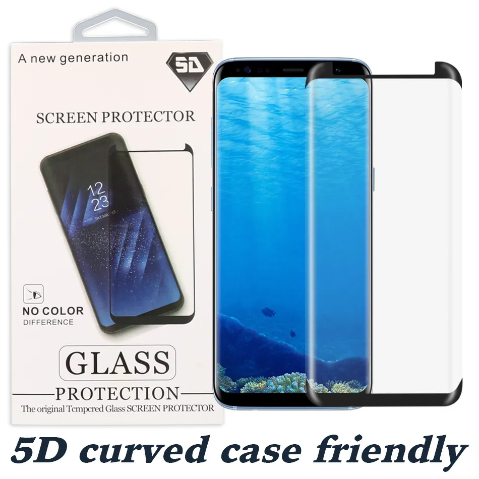 5D Full Curved Screen Protector for Samsung S10 PLUS S10 Note 10 S20 Plus Case friendly Tempered Glass for Samsung S9 Protector Film