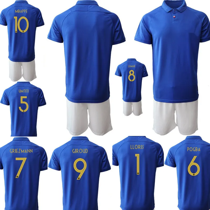 Custom France Centenary Kids Football Kits 10.MBAPPE 7.GRIEZMANN 9