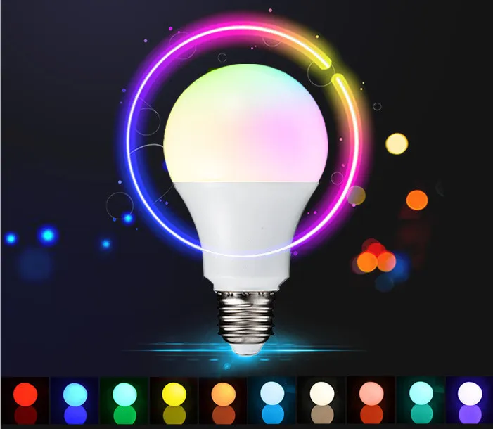 LED -glödlampor E27 RGB LED -lampa 10W 5W 3W glödlamp