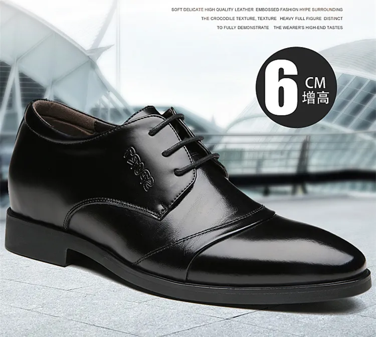 Wholesale Mens Leather Formal Elevator Male Dress Shoes With Pointed Toe And 6 CM Height Increase Perfect For Weddings And Events At Only 29.45 DHgate.Com