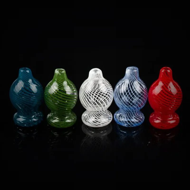 Il più nuovo colorato Pyrex Glass Bong Narghilè Accessori per fumatori Copertura fatta a mano Tappo in carb Bubble Ball Top Oil Rigs Design innovativo portatile DHL
