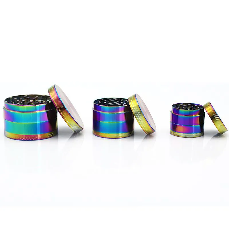 Rainbow Metal Metal Herb Grinder Fumando Acessório de Zinco Liga de Zinco 4 40mm 50mm 55mm 63mm Diâmetro Tabaco Spice Muller Crusher por Express