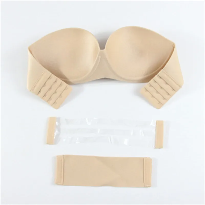 Moda Mulheres Silicone Strapless Fly Bra # A / B / C / D Copa Sexy Underwire Pushded Push Up Bralette Invisible Bras Designer Mulheres Underwear