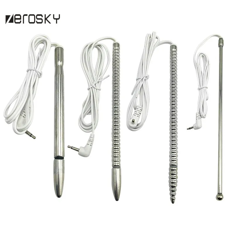 Zerosky Stainless Steel Penis Plug Urethra Stimulation Urethral Sound Dilators Vibrator Sex Toys For Men Sounding Rod Y190716